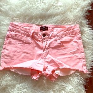 Bright Coral cut off shorts